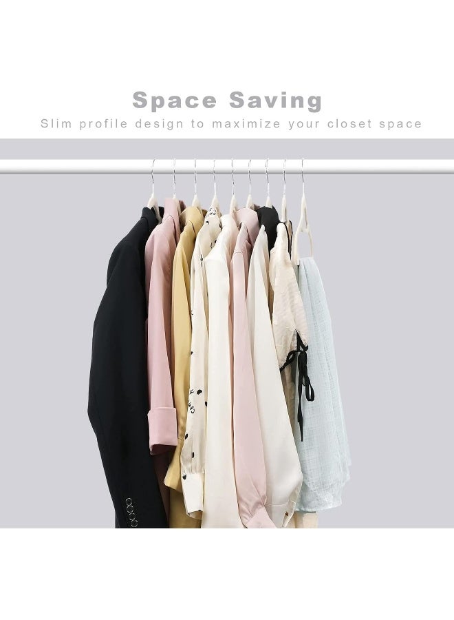 HOUSE DAY 50-Pack Clothes Hangers Velvet Coat Non-Slip Space Saving Adult L16.8 D1/4 Beige One Size - Image 4