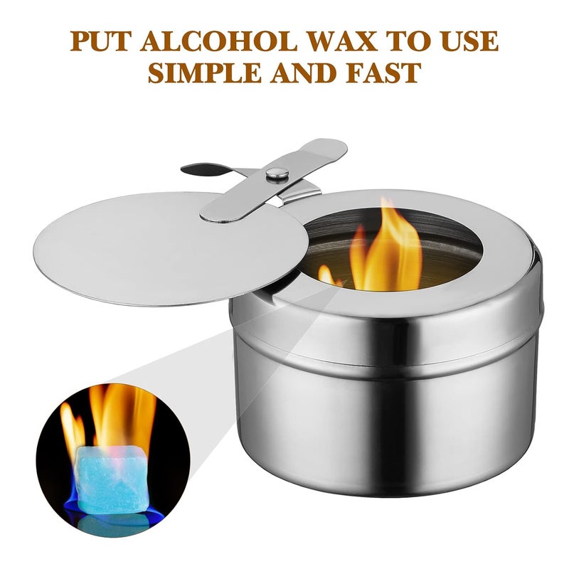4pcs Buffet Warmer Fuel Holder with Cover Chafer Stainless Steel Canned Heat Fuel Box Burner Chafer Canned for Buffet Barbecue Party - Image 5