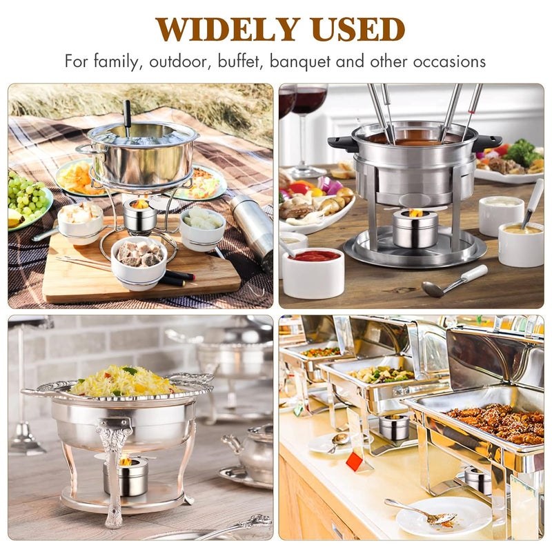 4pcs Buffet Warmer Fuel Holder with Cover Chafer Stainless Steel Canned Heat Fuel Box Burner Chafer Canned for Buffet Barbecue Party - Image 3