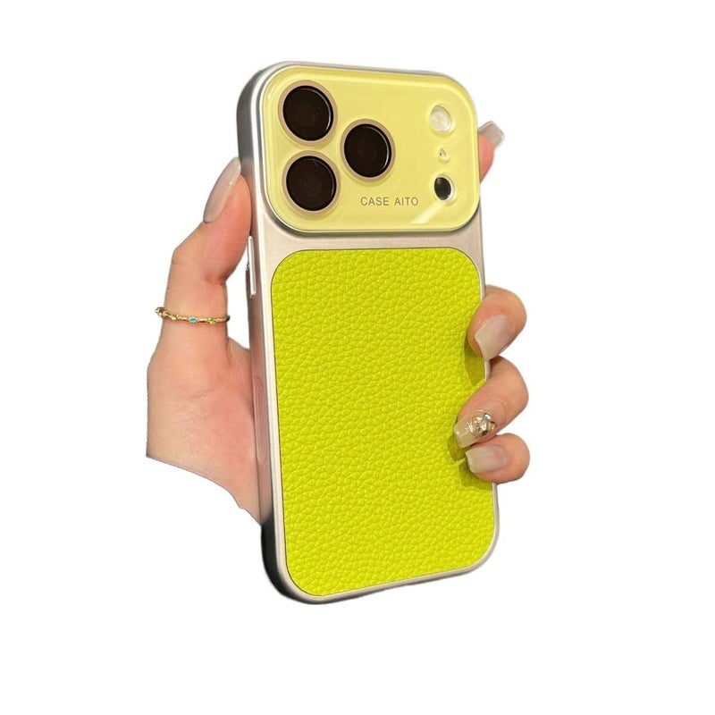 غطاء واقي بملمس جلد لـ iPhone 14 / 14 Plus / 14 Pro / 14 Pro Max باللون أخضر مع ملمس عتيق ورؤية نافذة كبيرة مع مقاوم للصدمات مع مقاوم لبصمات الأصابع للاستخدام اليومي للسفر - Image 1