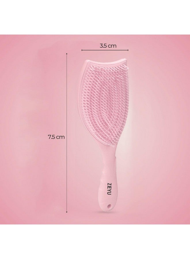 Zeyu Hair Brush Comb | Detangler Hair Brush with Removable Cleaning Brush | Brush for Curly Hair | Self Cleaning Hair Brush for Easy Styling | Hair Detangling Brush | Flexible & Soft Nylon Bristles | All Hair Types | Styling & Smooth brush - Image 3