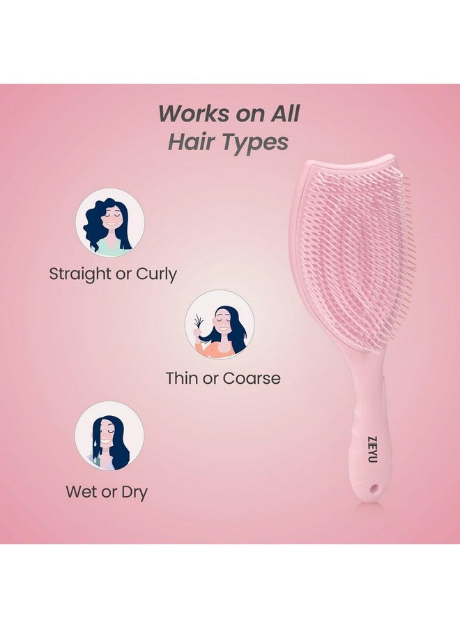 Zeyu Hair Brush Comb | Detangler Hair Brush with Removable Cleaning Brush | Brush for Curly Hair | Self Cleaning Hair Brush for Easy Styling | Hair Detangling Brush | Flexible & Soft Nylon Bristles | All Hair Types | Styling & Smooth brush - Image 5