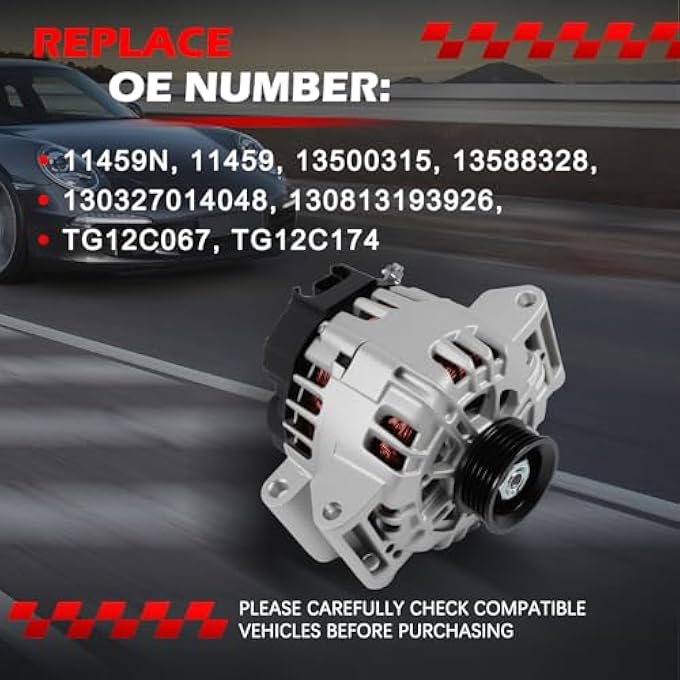 Autodevil 11459 Alternator Fits for Regal 2012 L4 2.4L, for Regal 2015-2017 L4 2.4L, for Equinox 2010-2017 L4 2.4L, for Terrain 2010-2017 L4 2.4L, Replace OE 13588328, 13512759, 13500315 - Image 3