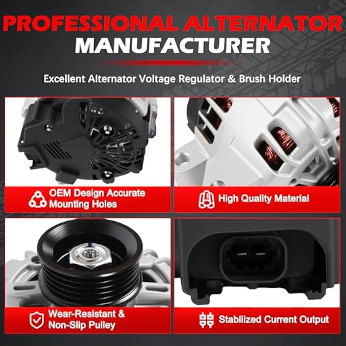 Autodevil 11459 Alternator Fits for Regal 2012 L4 2.4L, for Regal 2015-2017 L4 2.4L, for Equinox 2010-2017 L4 2.4L, for Terrain 2010-2017 L4 2.4L, Replace OE 13588328, 13512759, 13500315 - Image 5