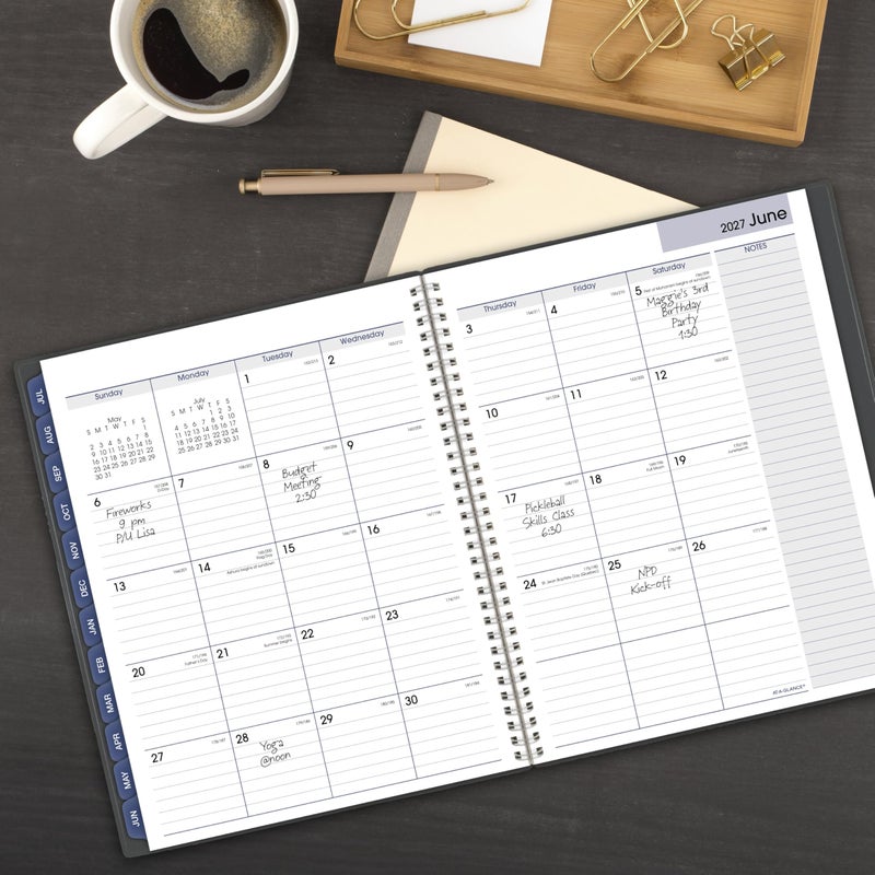 AT-A-GLANCE Planner 2026-2027 Weekly & Monthly Academic 12-Month July-June Quarter-Hourly Appointment Book, 8-1/2" x 11", DayMinder, Charcoal (AYC52045) - Image 3