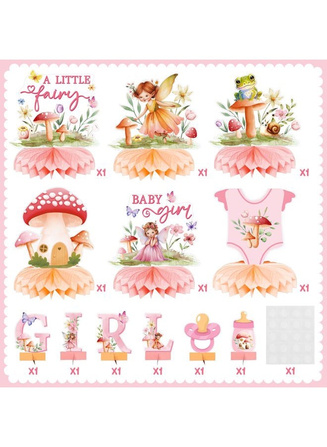 ANGOLIO 12Pcs Watercolor Mushroom Fairy Themed Honeycomb Centerpieces for Baby Girls Baby Shower Party Table Decorations, Ideal for Little Fairy Girl Celebrations Adorable Addition to Your Party Decor - Image 3