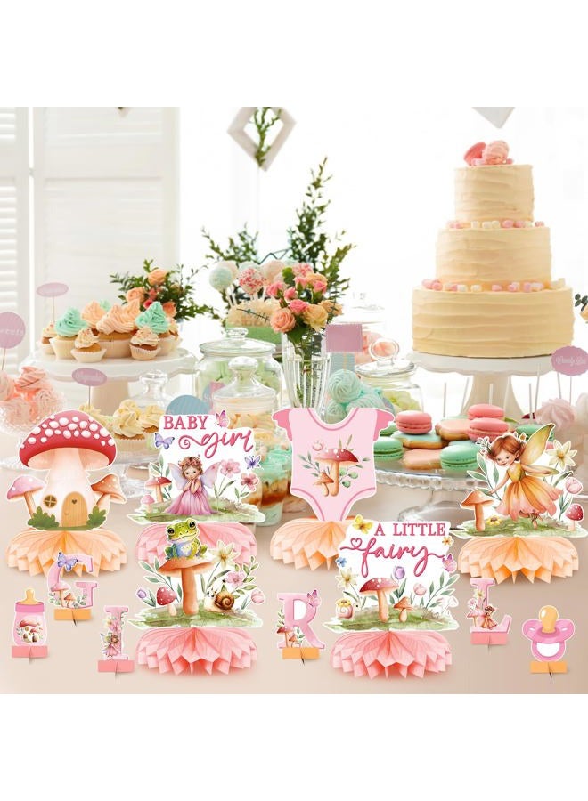 ANGOLIO 12Pcs Watercolor Mushroom Fairy Themed Honeycomb Centerpieces for Baby Girls Baby Shower Party Table Decorations, Ideal for Little Fairy Girl Celebrations Adorable Addition to Your Party Decor - Image 5