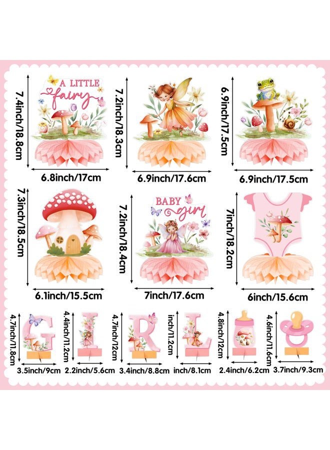 ANGOLIO 12Pcs Watercolor Mushroom Fairy Themed Honeycomb Centerpieces for Baby Girls Baby Shower Party Table Decorations, Ideal for Little Fairy Girl Celebrations Adorable Addition to Your Party Decor - Image 2