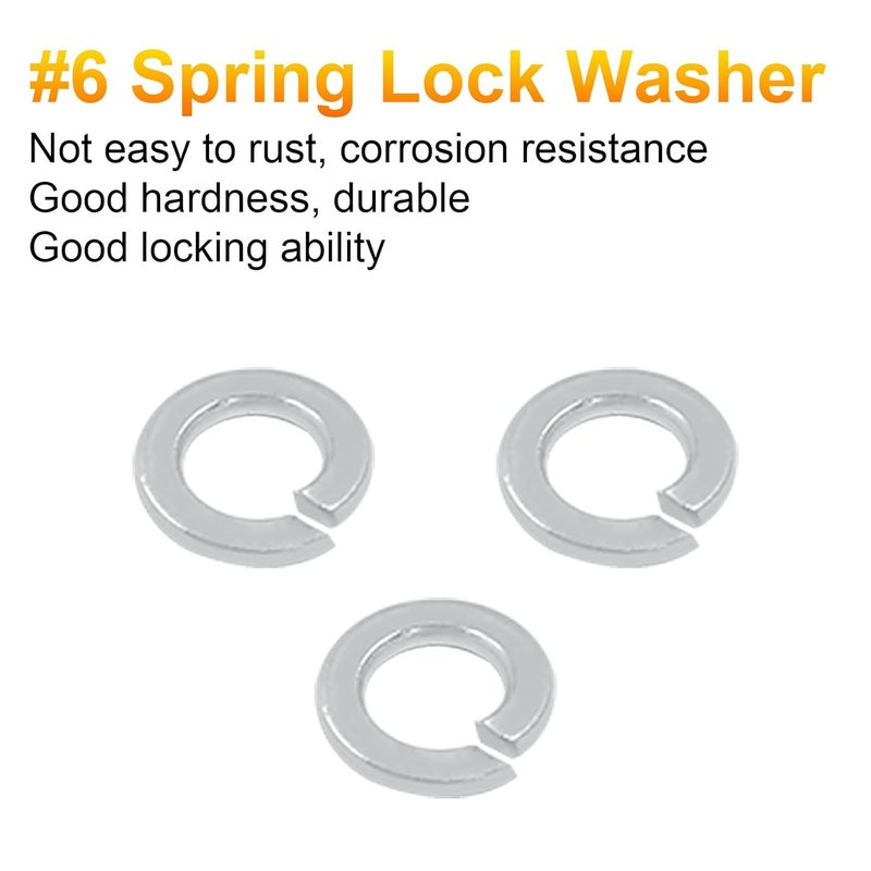 BokWin 100 Pcs Spring Lock Washer #6 Stainless Steel Split Lock Washers(Silver) - Image 3