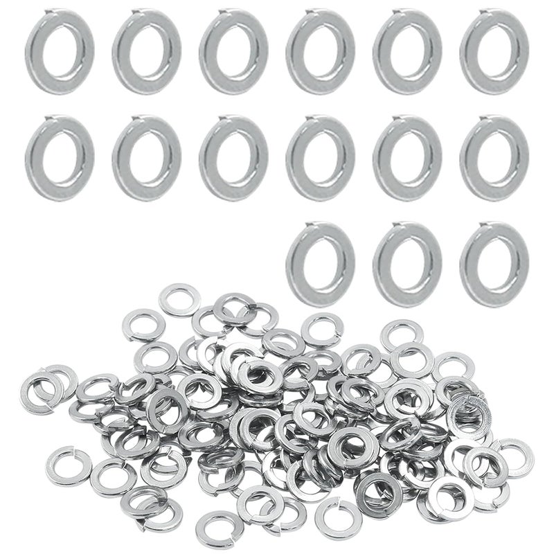 BokWin 100 Pcs Spring Lock Washer #6 Stainless Steel Split Lock Washers(Silver) - Image 1