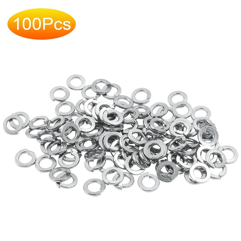 BokWin 100 Pcs Spring Lock Washer #6 Stainless Steel Split Lock Washers(Silver) - Image 2