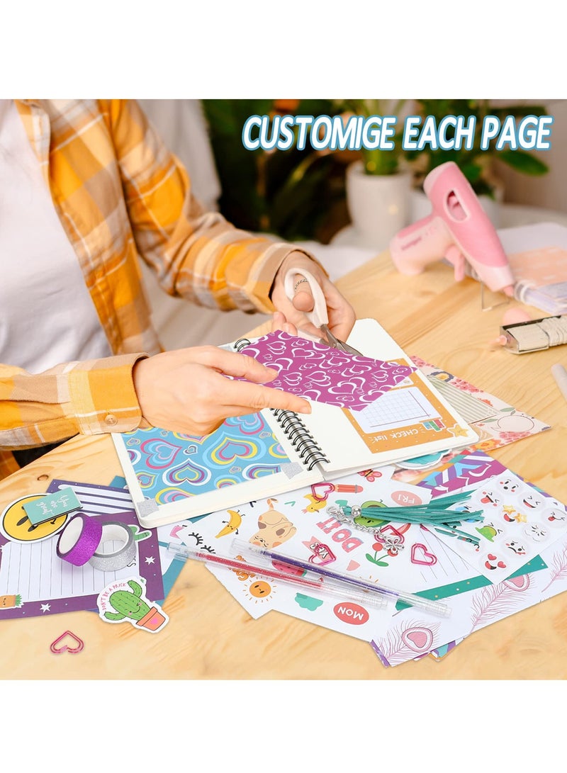 SOLARAE DIY Journal Kit for Girls - Great Gift for Girls Ages 8 9 10 11 12 13 14 Year Old - Cool Birthday Gifts Ideas for Teen Age Girls - Crafts Stuff for Tween - Scrapbook & Diary Supplies Set - Image 3
