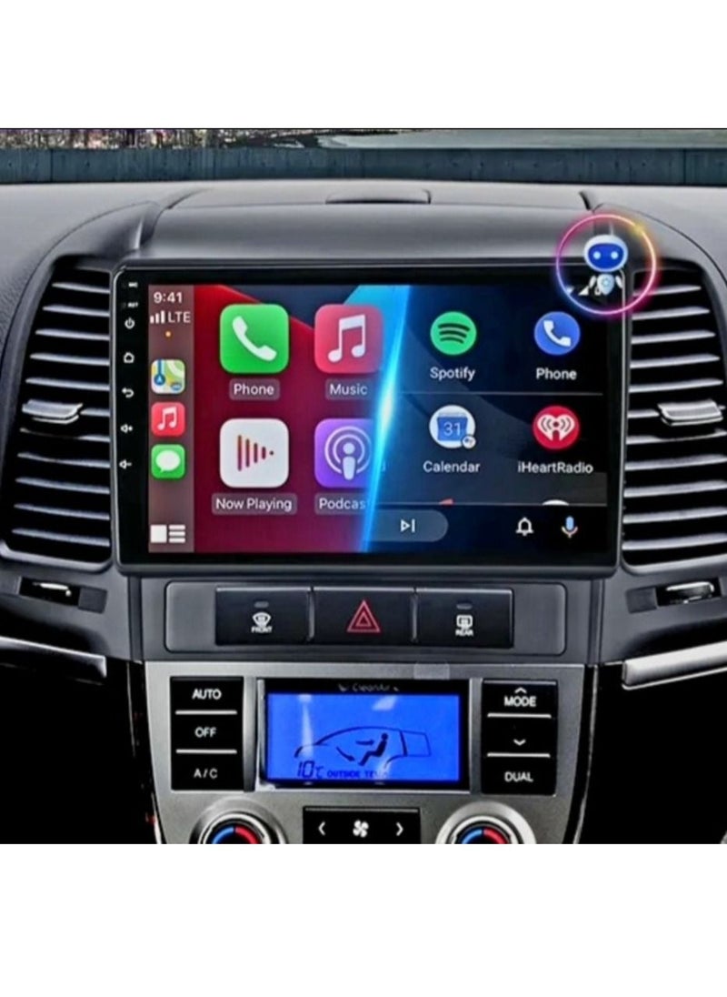 RAYMOS - Android Screen For Hyundai Santa Fe 2006 To 2012 2GB RAM Support Apple Carplay Android Auto AHD Camera Included Bluetooth Calls Music Playback Steering Wheel Support Offline Online Maps Support - Image 1