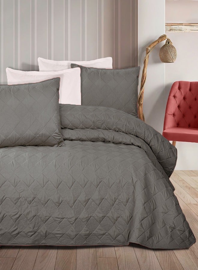 PACHA HOME Plain summer cover - Capetonian stitching - Color: brown . - Image 1