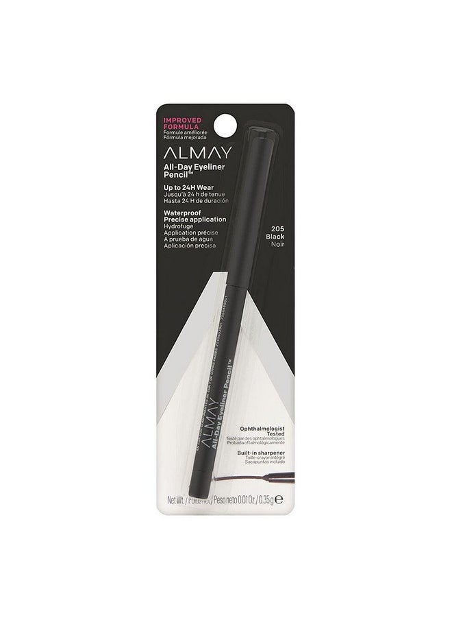 Almay - Eyeliner Pencil, Black [205], 0.01 Oz (Pack Of 6) - Image 1