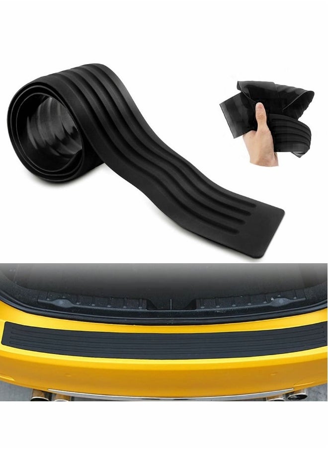 Generic Rear Bumper Protector Universal Car Rear Bumper Protector Black Rubber Durable Protect and Hide Scratches Anti-Scratch Rubber Trim Cover 104cm Black Sticker Guard For Car Pickup SUV  - Image 1