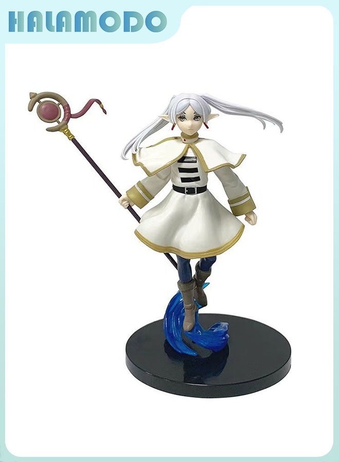 هالامودو معركة نسخة من الساحر Frieren إيلينا أنيمي صورة الرحلة ، أسلوب حلو و جميل ، هو سطح المكتب والسيارات لوحة القيادة مثالية لتزيين 19.5 سم - Image 1