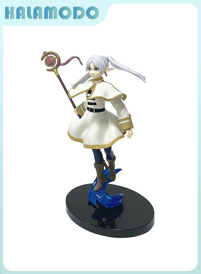 هالامودو معركة نسخة من الساحر Frieren إيلينا أنيمي صورة الرحلة ، أسلوب حلو و جميل ، هو سطح المكتب والسيارات لوحة القيادة مثالية لتزيين 19.5 سم - Image 2