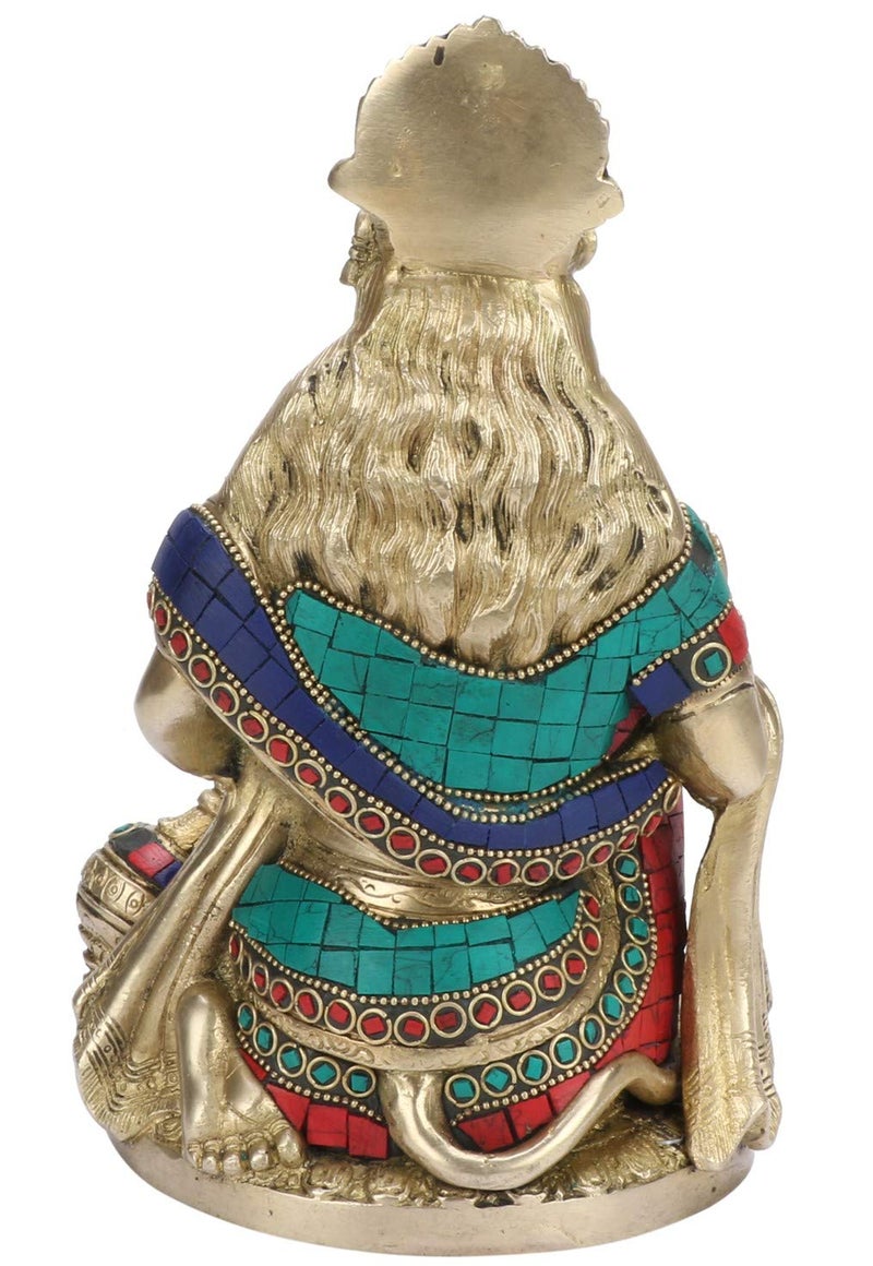 Kartique Brass Hanuman Idol in Multicolor - 9 Inches Height - Hanuman Statue for Home and Temple Decor - Image 5
