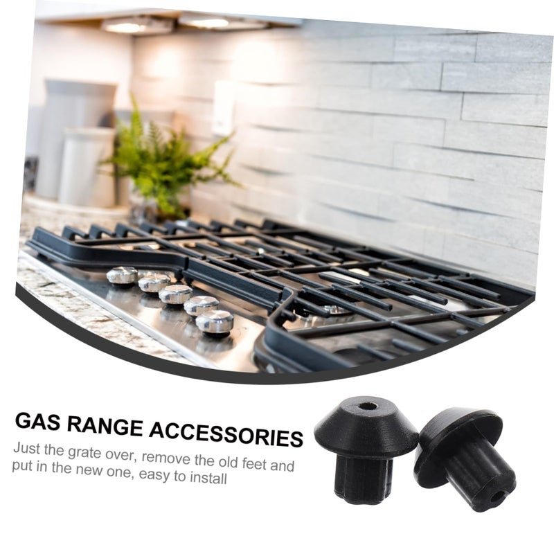 48pcs Black Rubber Grate Feet Replacement for Gas Range Cooktop Prevent Scratches Maintain Leveling - Image 4
