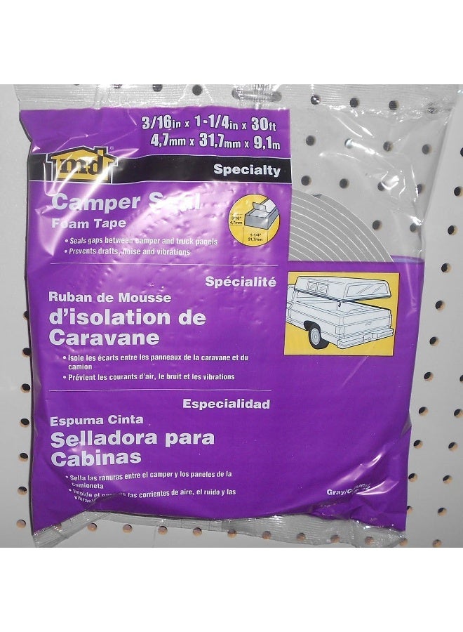 M-D Building Products 02352 30 ft. Gray Foam Tape Camper Seal for Camper Shells - Image 3