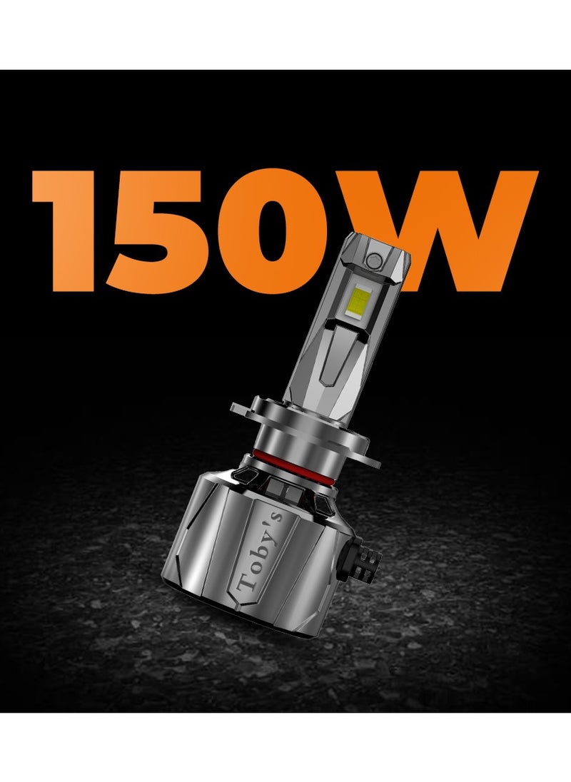 Toby's Toby's New Launch 2024 Upgraded U8 LED Headlight with 150W/Pair Power 15000LM/Pair Lumens, Color Temperature 6500K Plug and Play, Non-Polarity, Fog Headlight (9005)  - Image 5