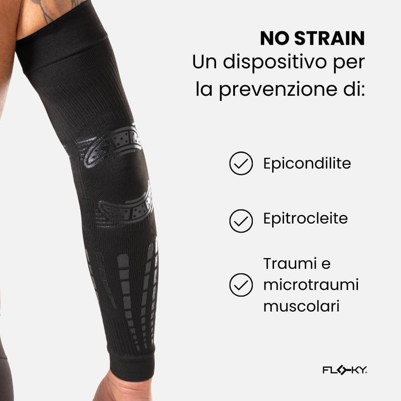 كم 1 قطعة من كم No Strain Evolution متعدد الرياضات. يقلل الاهتزاز، ويدعم الكوع والساعد. كم ضاغط، يثبت الأوتار والعضلات - Image 4