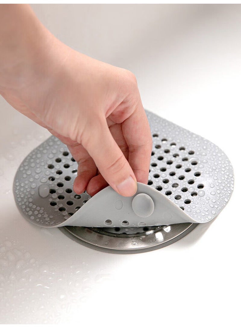 2 Pcs Silicone Shower Drain Hair Catcher Water Trap Sink Bathtub Strainer Plug Filter - Image 4