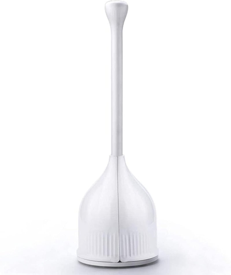 YANXUS Toilet Plunger, Hideaway Toilet Plungers with Caddy, Plungers for Bathroom with Holder, Heavy Duty Toilet Plunger with Holder - White - Image 1