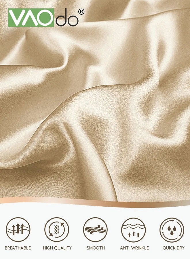 VAOdo 2PCS Satin Pillowcase for Hair and Skin Breathable and Moisture Wicking Silky Pillowcase Set with Invisible zipper Similar to Silk Pillow Cover Gifts for Women Men - Image 3