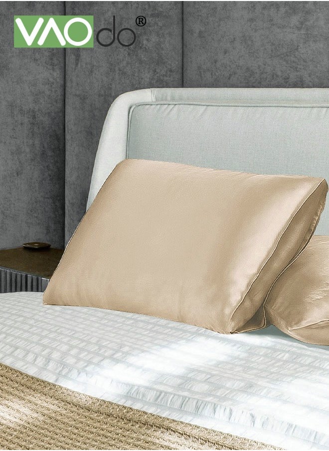 VAOdo - 2PCS Satin Pillowcase for Hair and Skin Breathable and Moisture Wicking Silky Pillowcase Set with Invisible zipper Similar to Silk Pillow Cover Gifts for Women Men - Image 1