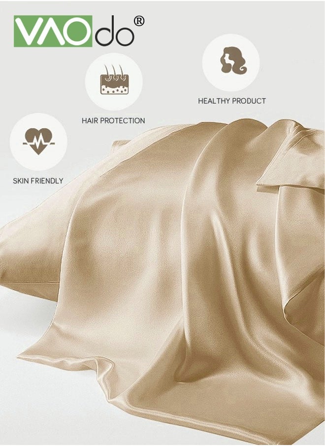 VAOdo - 2PCS Satin Pillowcase for Hair and Skin Breathable and Moisture Wicking Silky Pillowcase Set with Invisible zipper Similar to Silk Pillow Cover Gifts for Women Men - Image 1