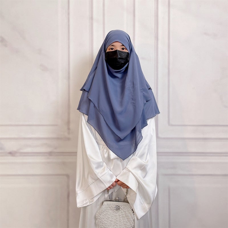 Casual Style Plain Double-Layer Chiffon Headscarf - Image 5