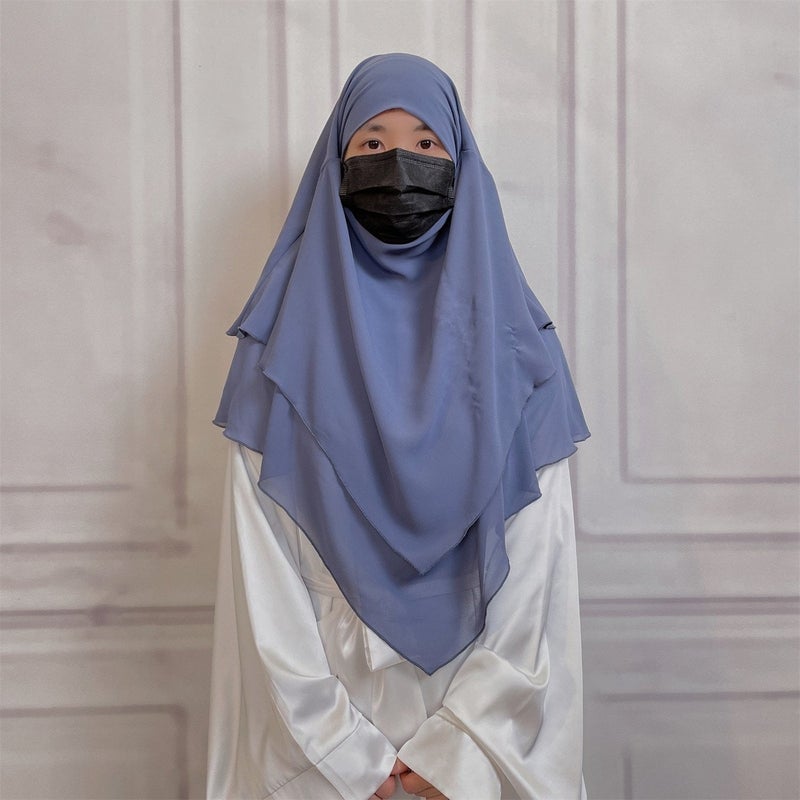 Casual Style Plain Double-Layer Chiffon Headscarf - Image 1