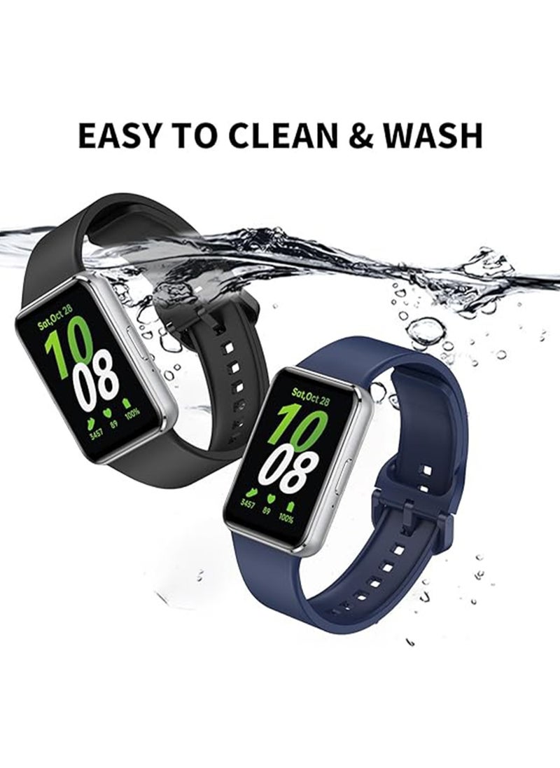 Excefore Compatible for Samsung Galaxy FIT 3 Watch Band, Silicone Breathable Quick Release Watch Strap Accessories for Samsung Galaxy FIT 3 SM-R390 Smartwatch, Black+Blue+White  - Image 4
