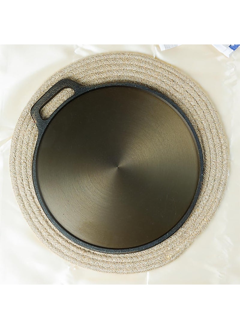 80's Cookware - 80s Cookware Natural Non Stick Pre Seasoned Super Smooth Cast Iron Tawa Pan for DosaChapathiRoti with Single Handle ToxinFree No Chemical Coating 10 Inch - Image 1
