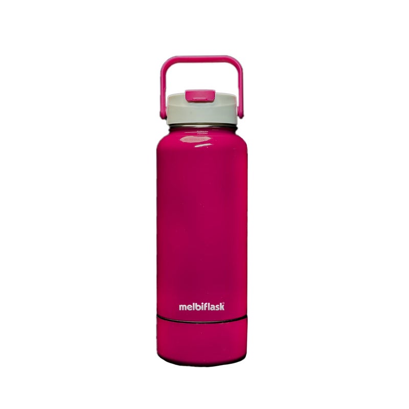 Melbify Sport Bundle 2in1 Thermos Flask with Attached Snacks Container 1 Litre Pack of 2 MelbiSport Dual Lid for Sip Pour Ideal for Sports Travel Everyday Use - Image 4
