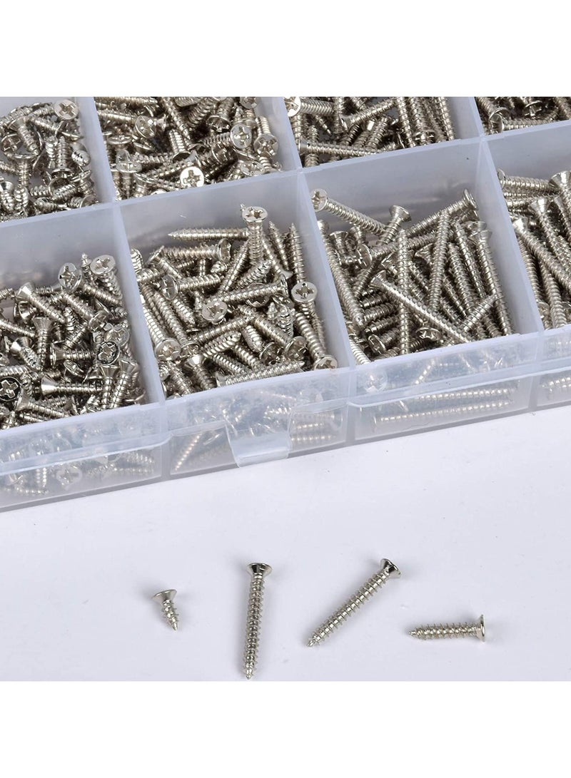 800 Packs M2 Screws Set, Phillips Flat Head Self-Tapping Screws, M2 Cross Head Countersunk Self Screws Assortment, Wood Screws Kit, Multi-Purpose Metal Screws Set with Storage Box - Image 4