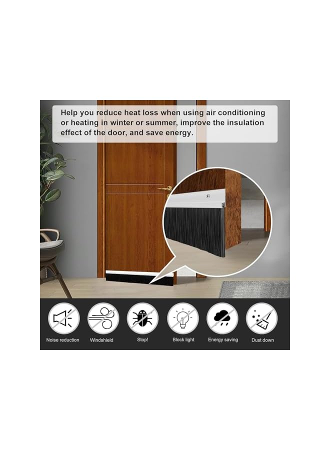 The Bros 3 Pack Door Draft Stopper, Cuttable Under Door Seal 39” Length, Strong Adhesive Door Sweep for Exterior and Interior Doors（Aluminum） - Image 4