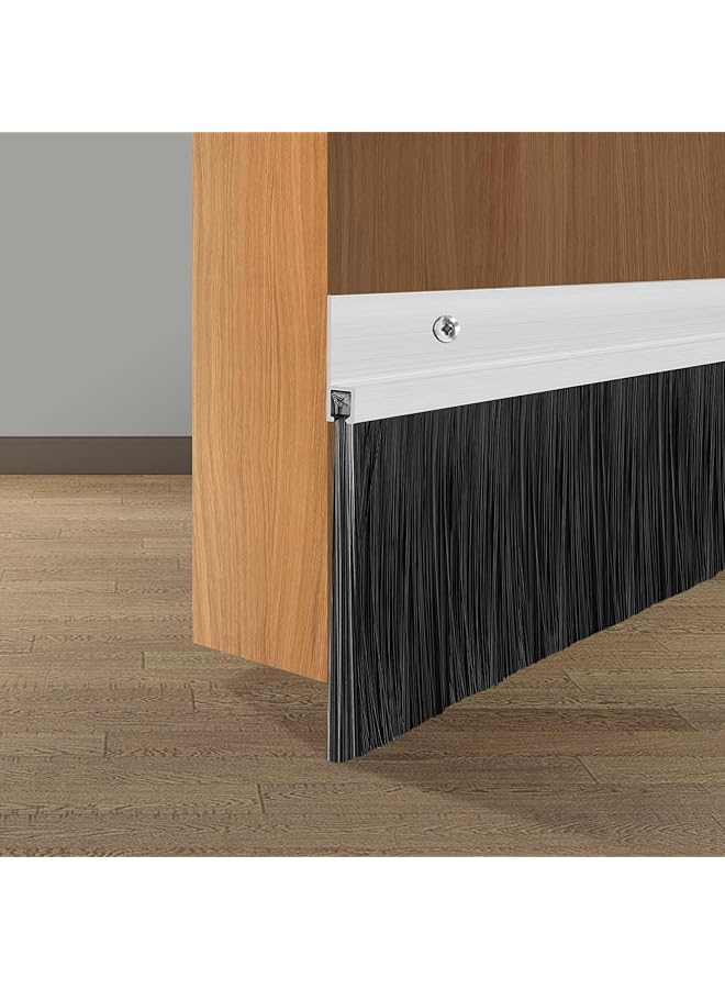 The Bros 3 Pack Door Draft Stopper, Cuttable Under Door Seal 39” Length, Strong Adhesive Door Sweep for Exterior and Interior Doors（Aluminum） - Image 1