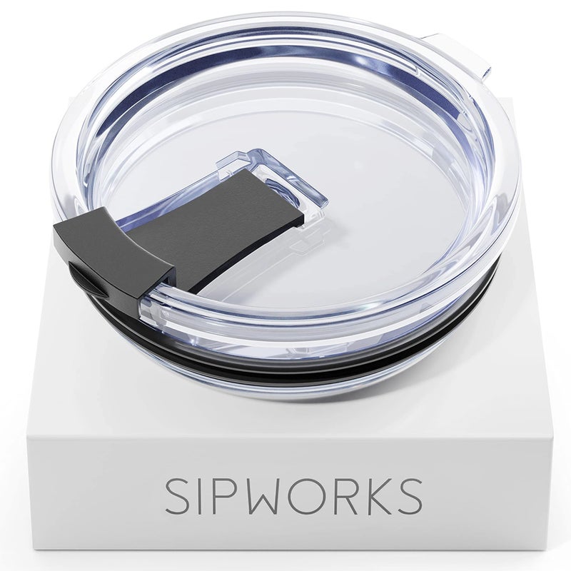 Sipworks Spill Proof Tumbler Lid  Replacement Lids for 20 oz Tumbler  Shatterproof Splashproof LeakResistant  Portable Travel Lids for Tumblers with Drinking Hole for Straw  Sipping