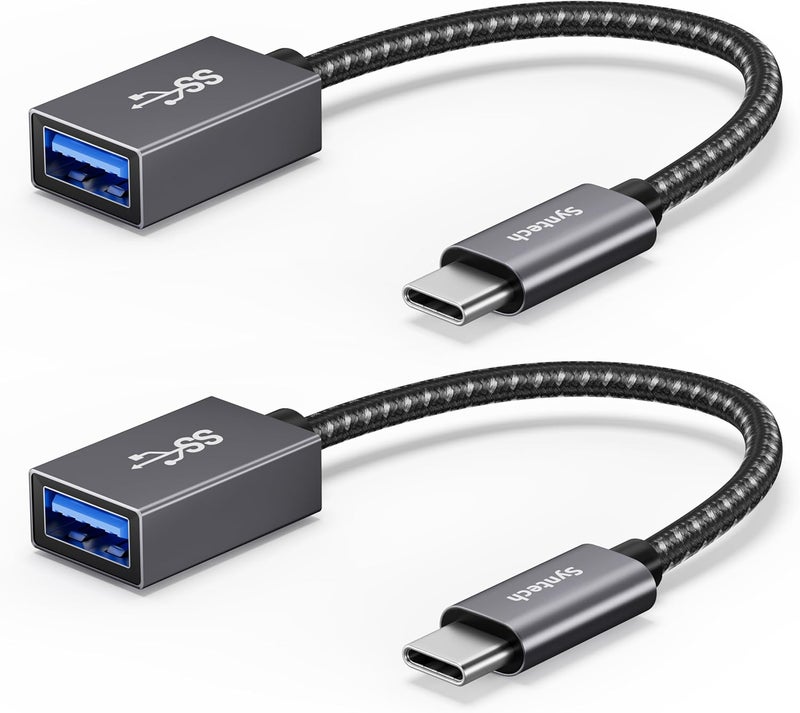 Syntech USB C to USB Adapter, 2 Pack USB C to USB 3, 10Gbps Type C, Thunderbolt 3 to USB Female Adapter OTG Cable Compatible with iPhone 17/16/15 Pro Max, iPad mini 6, MacBook Pro/Air, Space Gray - Image 1