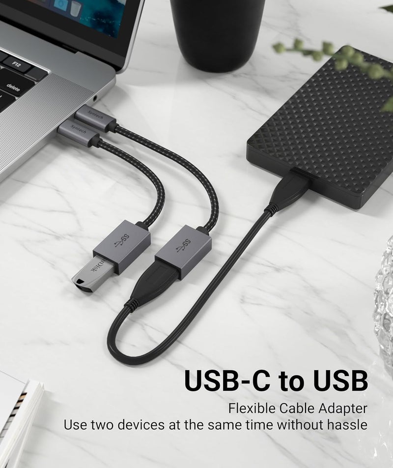 Syntech USB C to USB Adapter, 2 Pack USB C to USB 3, 10Gbps Type C, Thunderbolt 3 to USB Female Adapter OTG Cable Compatible with iPhone 17/16/15 Pro Max, iPad mini 6, MacBook Pro/Air, Space Gray - Image 2