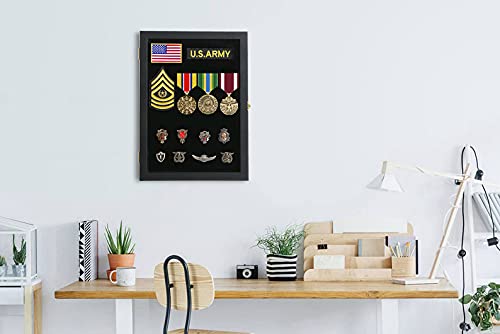 Verani Pin Display Case - 11x14 Pin Collection Display with 98% Uv Protection Acrylic Door for Military Medals, Beach Tags, Jewelry Pins, Pin Gift, Insignia Ribbons, Pin Enthusiast Collectibles, Black - Image 5
