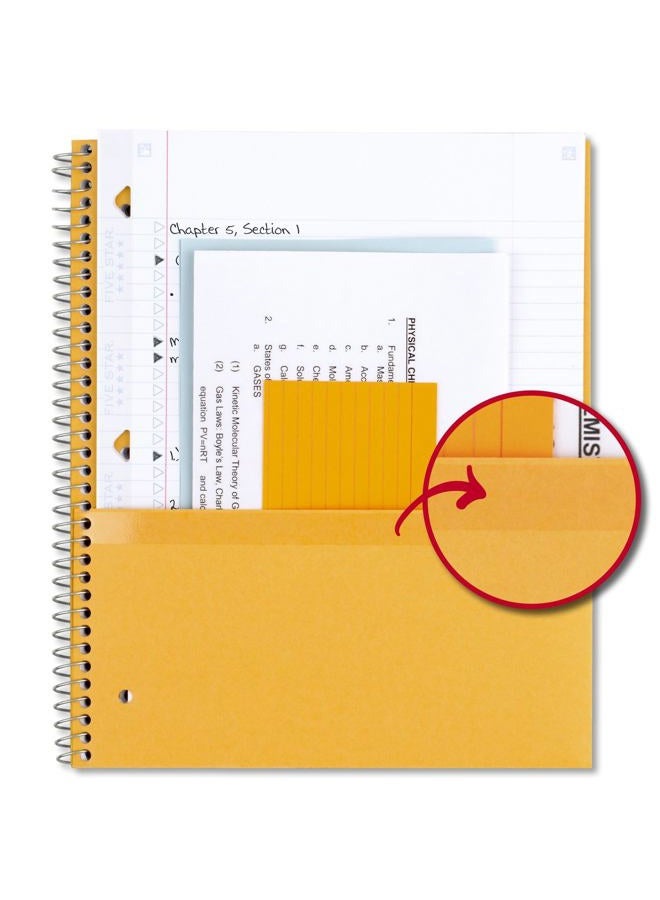 Five Star Spiral Notebook, 1 Subject, College Ruled Paper, 100 Sheets, 11" x 8-1/2", Red (72053) - Image 4