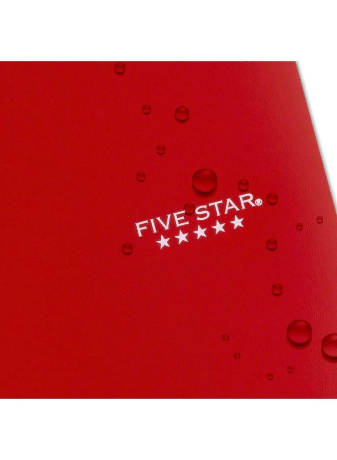 Five Star Spiral Notebook, 1 Subject, College Ruled Paper, 100 Sheets, 11" x 8-1/2", Red (72053) - Image 5