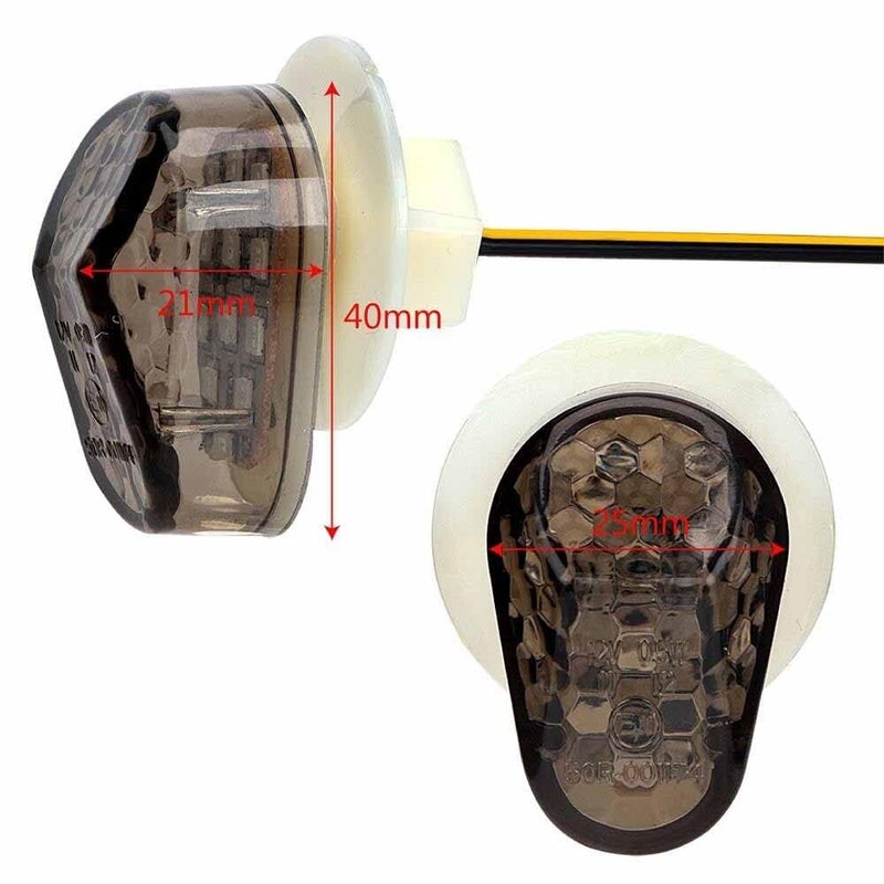 Taç Front Honeycomb Motorcycle Flush Mount LED Turn Signals indicators for Yamaha, Suzuki, Kawasaki, Honda CBR, R15 V3, V4, R15 V2, Ninja FZ1 FZ6 FZR FAZER YZF R1 R6 R6S FZ1 FZ6 FZ8 (Pack of 2 yellow) - Image 3