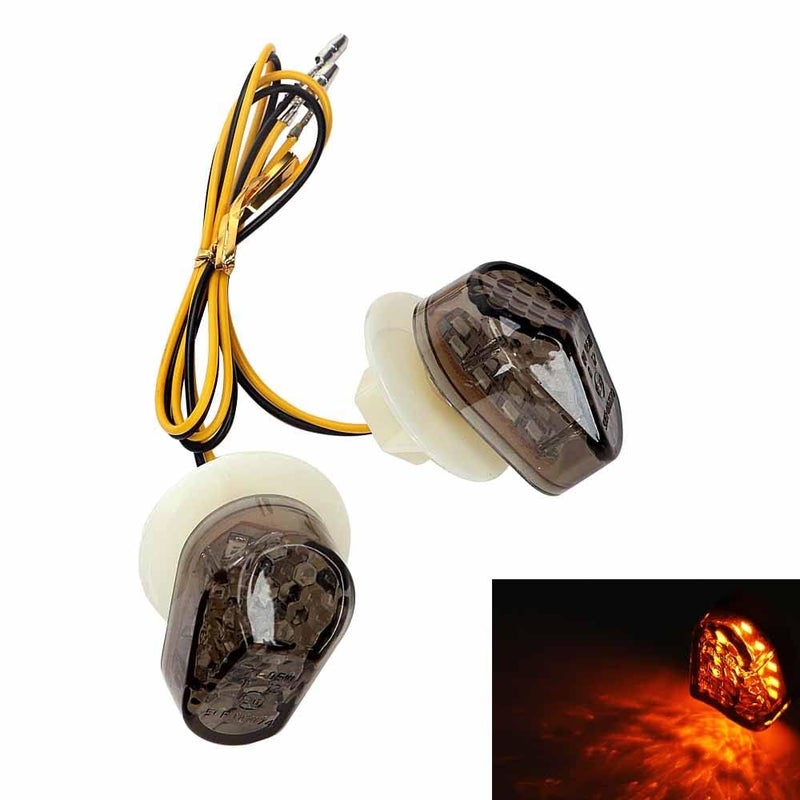 Taç Front Honeycomb Motorcycle Flush Mount LED Turn Signals indicators for Yamaha, Suzuki, Kawasaki, Honda CBR, R15 V3, V4, R15 V2, Ninja FZ1 FZ6 FZR FAZER YZF R1 R6 R6S FZ1 FZ6 FZ8 (Pack of 2 yellow) - Image 1