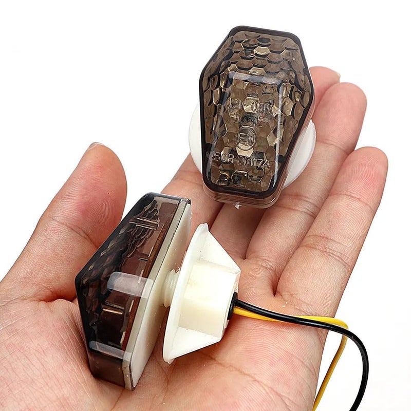 Taç Front Honeycomb Motorcycle Flush Mount LED Turn Signals indicators for Yamaha, Suzuki, Kawasaki, Honda CBR, R15 V3, V4, R15 V2, Ninja FZ1 FZ6 FZR FAZER YZF R1 R6 R6S FZ1 FZ6 FZ8 (Pack of 2 yellow) - Image 4