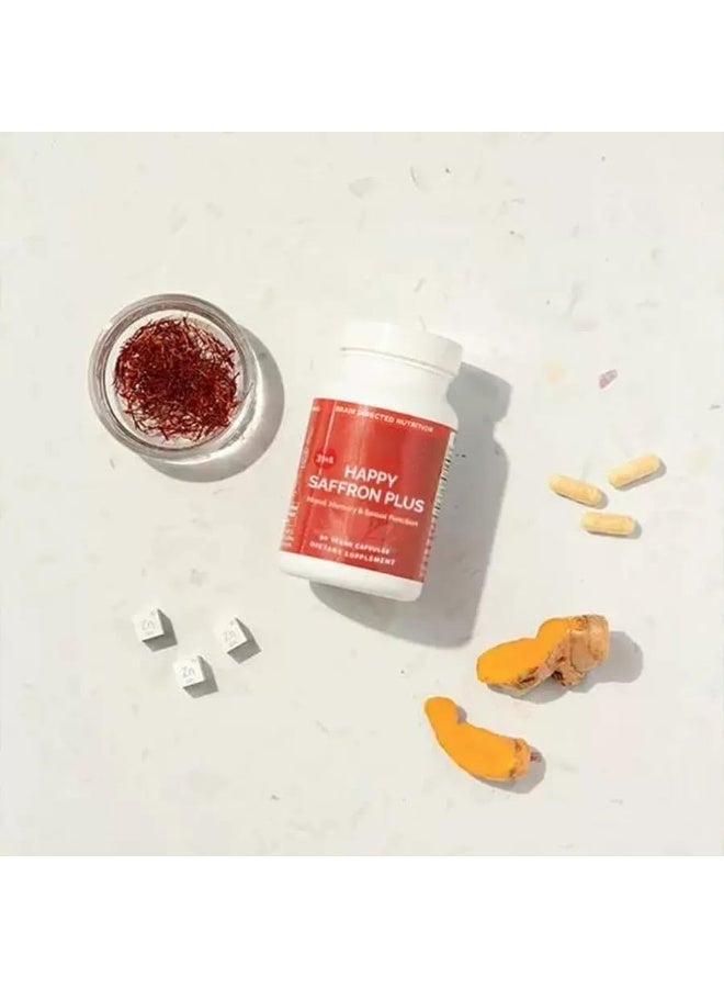 برينمد BrainMD Happy Saffron Plus – دعم التوازن المزاجي والعاطفي – 90 كبسولة نباتية - Image 3